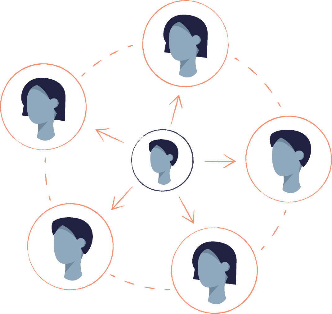 Illustration eines Netzwerks von Menschen